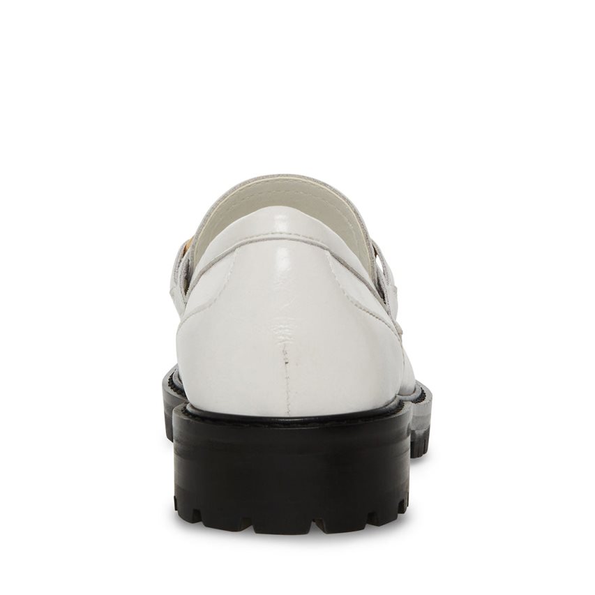 Loafers Steve Madden Mistor Cuero Mujer Blancas | ES QK3SE6